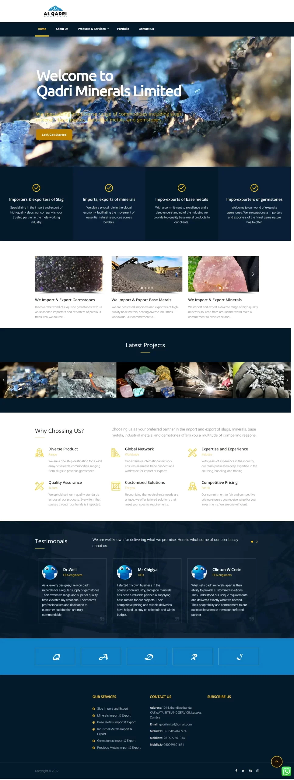 8. Qadri Minerals Website